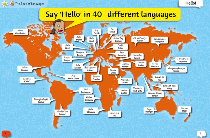Map: Say hello in 40 different languages